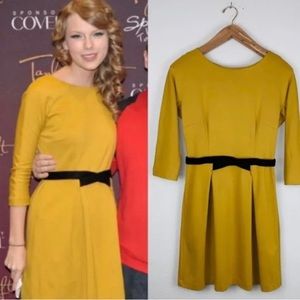 Anthropologie | Mustard Ponte Dress M